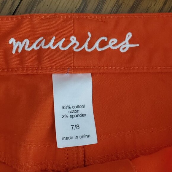 Maurices Orange Skinny Fit Womens Pants Size 7/8 Cotton/Spandex Fall Halloween - Picture 4 of 11